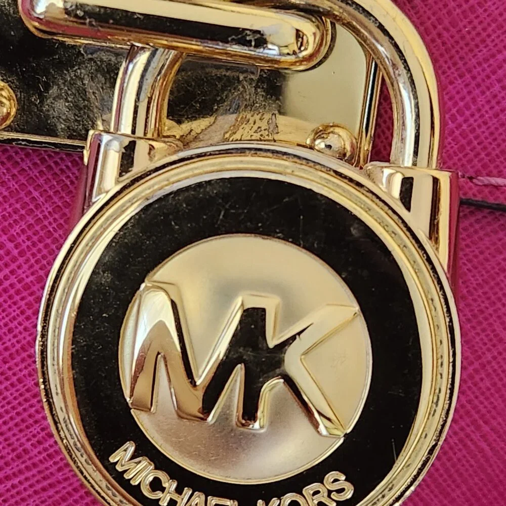 Michael Kors Hot Pink Hamilton Shoulder Bag Purse - Picture 8 of 16